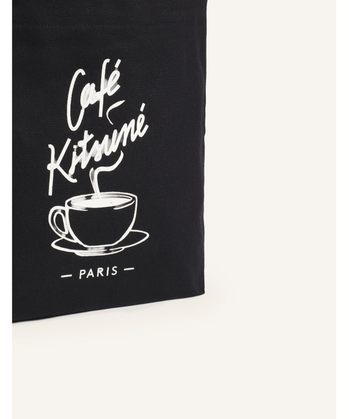Maison Kitsune(メゾンキツネ)の「CAFE KITSUNE CUP MINI TOTE(トートバッグ・メンズ・ブラック・U)」の4枚目の写真