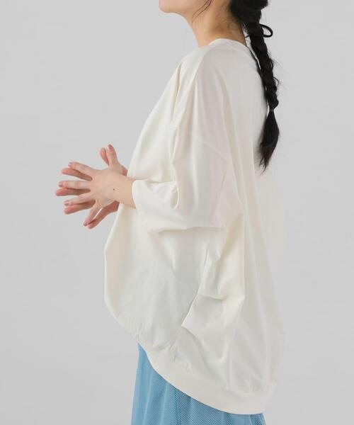 EKAL（エカル）の「『UR TECH ひやサラクール』ドロップショルダーTシャツ（Tシャツ/カットソー・レディース・ブラック/ホワイト/ネイビー・ONE）」の4枚目の写真