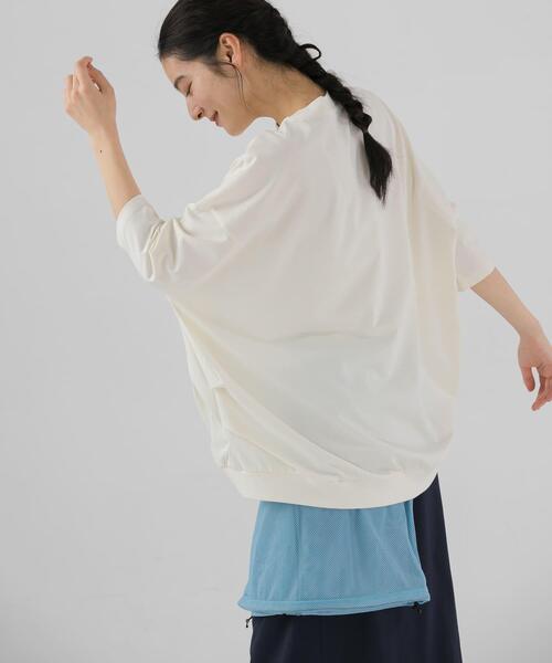 EKAL（エカル）の「『UR TECH ひやサラクール』ドロップショルダーTシャツ（Tシャツ/カットソー・レディース・ブラック/ホワイト/ネイビー・ONE）」の6枚目の写真