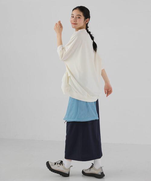 EKAL（エカル）の「『UR TECH ひやサラクール』ドロップショルダーTシャツ（Tシャツ/カットソー・レディース・ブラック/ホワイト/ネイビー・ONE）」の10枚目の写真