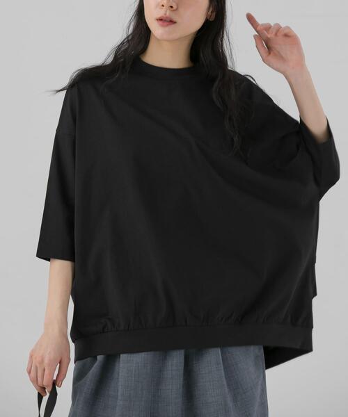 EKAL（エカル）の「『UR TECH ひやサラクール』ドロップショルダーTシャツ（Tシャツ/カットソー・レディース・ブラック/ホワイト/ネイビー・ONE）」の13枚目の写真
