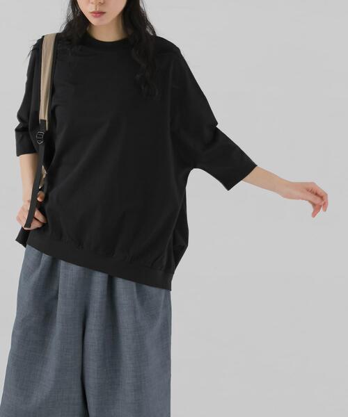 EKAL（エカル）の「『UR TECH ひやサラクール』ドロップショルダーTシャツ（Tシャツ/カットソー・レディース・ブラック/ホワイト/ネイビー・ONE）」の16枚目の写真