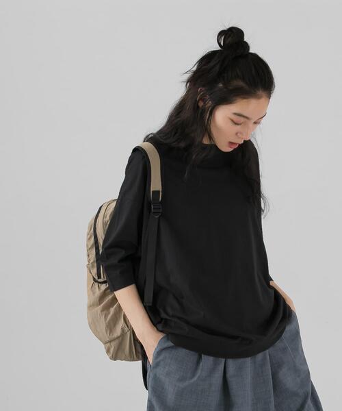 EKAL（エカル）の「『UR TECH ひやサラクール』ドロップショルダーTシャツ（Tシャツ/カットソー・レディース・ブラック/ホワイト/ネイビー・ONE）」の18枚目の写真