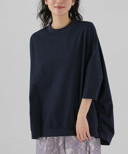 EKAL（エカル）の「『UR TECH ひやサラクール』ドロップショルダーTシャツ（Tシャツ/カットソー・レディース・ブラック/ホワイト/ネイビー・ONE）」の22枚目の写真