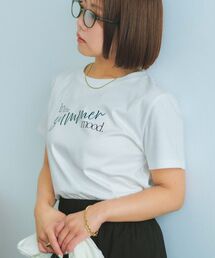 【接触冷感】サマームードロゴTシャツ 【低身長・小柄女性】