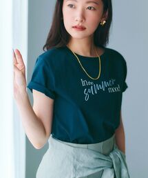 【接触冷感】サマームードロゴTシャツ 【低身長・小柄女性】