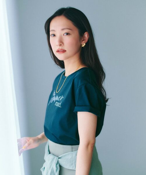 COHINA（コヒナ）の「【接触冷感】サマームードロゴTシャツ 【低身長・小柄女性】（Tシャツ/カットソー・レディース・ライトイエロー/オフホワイト/ブルーグリーン・ONE SIZE）」の20枚目の写真