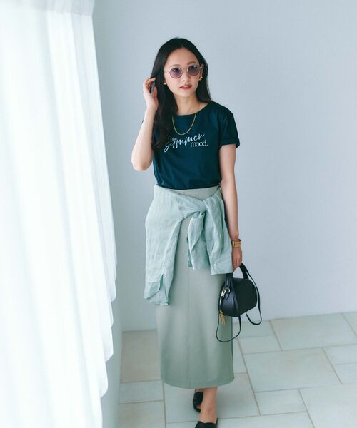 COHINA（コヒナ）の「【接触冷感】サマームードロゴTシャツ 【低身長・小柄女性】（Tシャツ/カットソー・レディース・ライトイエロー/オフホワイト/ブルーグリーン・ONE SIZE）」の22枚目の写真