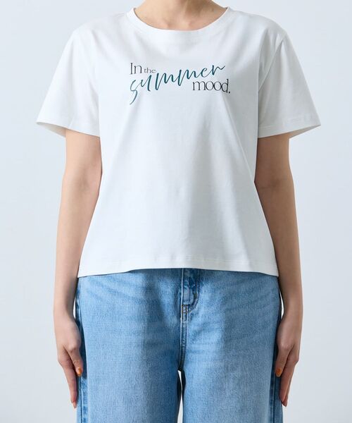 COHINA（コヒナ）の「【接触冷感】サマームードロゴTシャツ 【低身長・小柄女性】（Tシャツ/カットソー・レディース・ライトイエロー/オフホワイト/ブルーグリーン・ONE SIZE）」の17枚目の写真