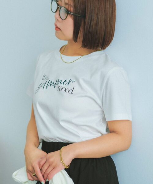 COHINA（コヒナ）の「【接触冷感】サマームードロゴTシャツ 【低身長・小柄女性】（Tシャツ/カットソー・レディース・ライトイエロー/オフホワイト/ブルーグリーン・ONE SIZE）」の11枚目の写真