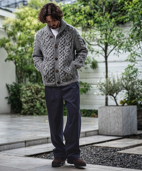 CAMBIO(カンビオ)の「mp15147- Drape Stripe Belted Wide Pants ワイドパンツ(MIU-262-009)(その他パンツ・メンズ・ブラック/ネイビー・L/M/S)」の15枚目の写真