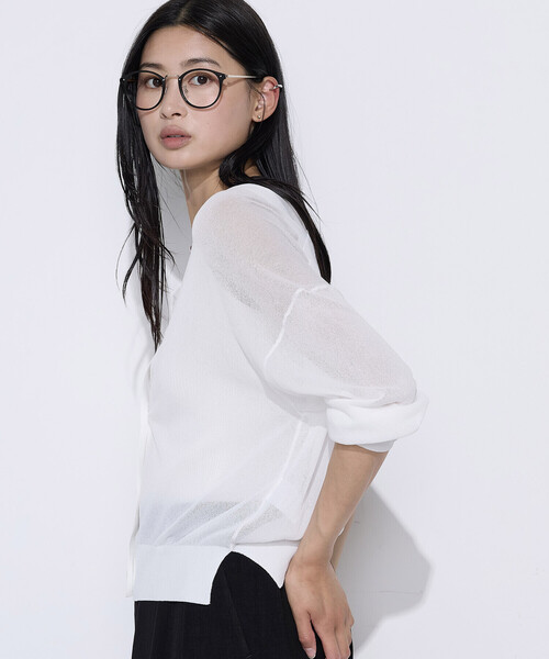 COMME CA(コムサ)の「接触冷感 アンサンブルニット(アンサンブル・レディース・オフホワイト/ライラック・9号/11号)」の10枚目の写真