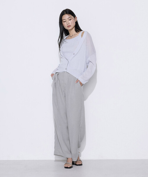 COMME CA(コムサ)の「接触冷感 アンサンブルニット(アンサンブル・レディース・オフホワイト/ライラック・9号/11号)」の14枚目の写真
