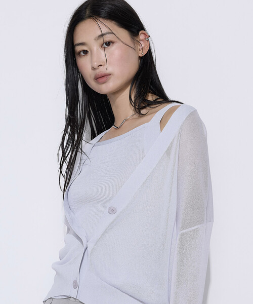 COMME CA(コムサ)の「接触冷感 アンサンブルニット(アンサンブル・レディース・オフホワイト/ライラック・9号/11号)」の15枚目の写真