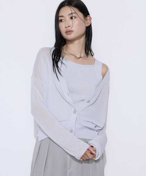 COMME CA(コムサ)の「接触冷感 アンサンブルニット(アンサンブル・レディース・オフホワイト/ライラック・9号/11号)」の17枚目の写真