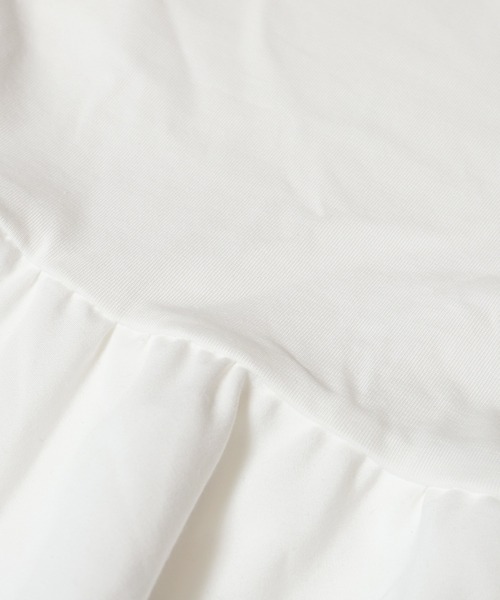 coca(coca)(コカ)の「\接触冷感/ドッキング2段フリルTシャツ(Tシャツ/カットソー・レディース・チャコール/ホワイト・M/L/S)」の4枚目の写真