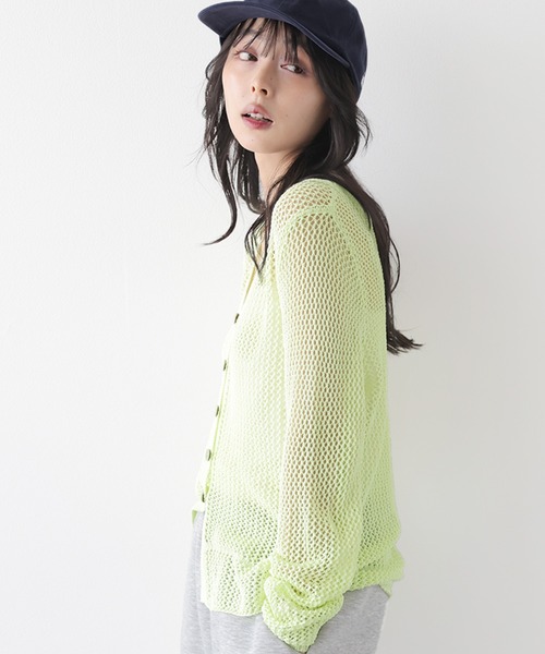 AMELY(エミリー)の「前後2WAYシアーメッシュカーディガン(カーディガン/ボレロ・レディース・ブラック/ライトグリーン/ホワイト/ピンク・フリー)」の12枚目の写真