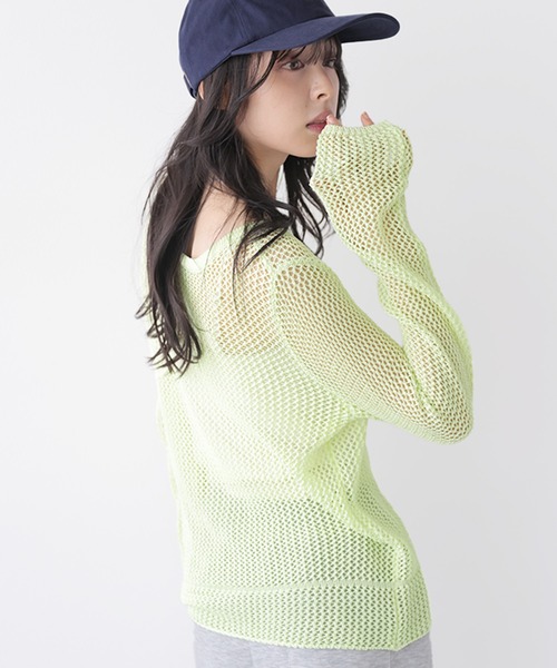 AMELY(エミリー)の「前後2WAYシアーメッシュカーディガン(カーディガン/ボレロ・レディース・ブラック/ライトグリーン/ホワイト/ピンク・フリー)」の13枚目の写真