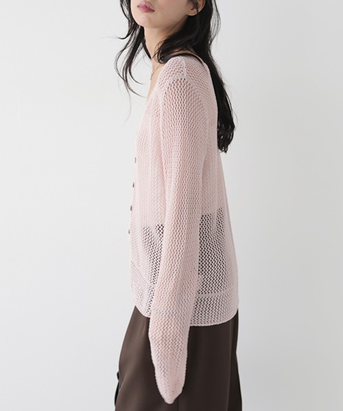 AMELY(エミリー)の「前後2WAYシアーメッシュカーディガン(カーディガン/ボレロ・レディース・ブラック/ライトグリーン/ホワイト/ピンク・フリー)」の15枚目の写真