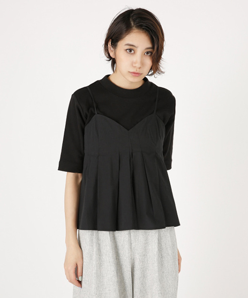 MOUSSY（マウジー）の「TUCK CAMI/F（キャミソール・レディース・ブラウン/ライトブルー/ブラック・1/2）」の2枚目の写真