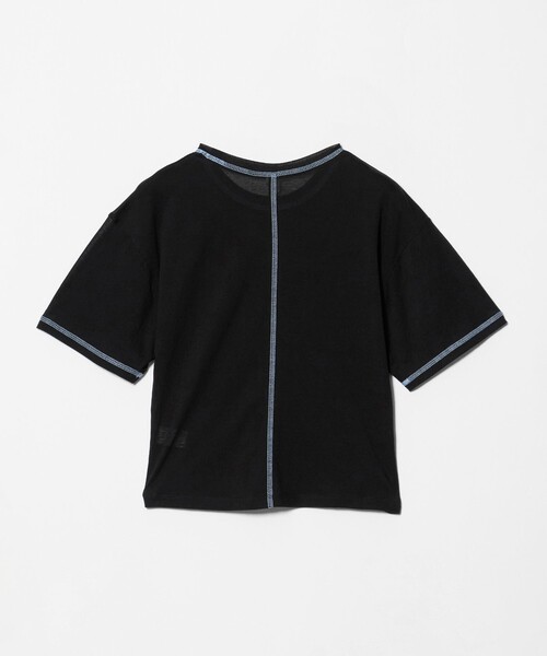 CITEN(シテン)の「<CITEN> ハーフスリーブシアーT(Tシャツ/カットソー・レディース・ホワイト/ブラック・FREE)」の11枚目の写真
