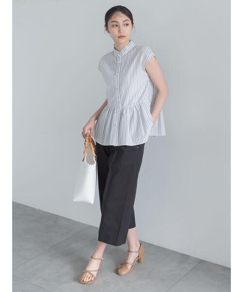 Te chichi(テチチ)の「【接触冷感/UVカット/遮熱】ワイドクロップトパンツ(その他パンツ・レディース・ブラック/ベージュ/ネイビー・F)」の2枚目の写真
