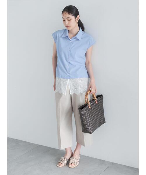 Te chichi(テチチ)の「【接触冷感/UVカット/遮熱】ワイドクロップトパンツ(その他パンツ・レディース・ブラック/ベージュ/ネイビー・F)」の11枚目の写真