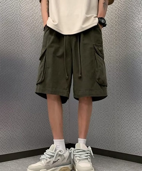 WARAIJOGO(ワライジョウゴ)の「【WARAIJOGO】カーゴ風ハーフパンツ/ショートパンツ(NEZ)(その他パンツ・メンズ・グリーン・FREE)」の2枚目の写真