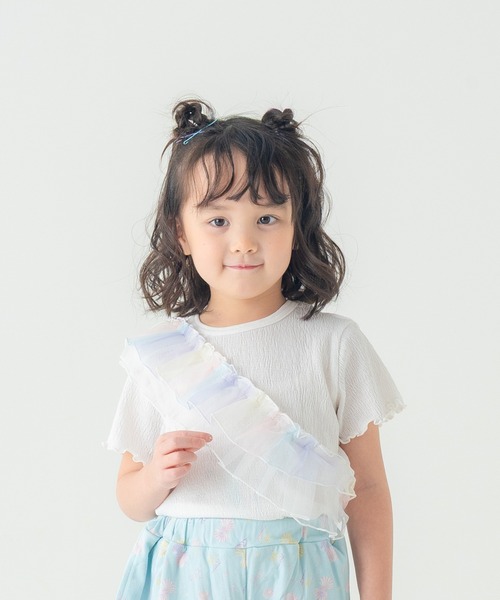セール】【ひらひらチュール】フリル半袖Tシャツ（Tシャツ/カットソー