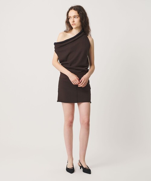ATTISESSION(アティセッション)の「<ATTISESSION>コットン ウラケ オフショルダー スウェットトップス(Tシャツ/カットソー・レディース・ライトグレー/ダークブラウン・FREE)」の3枚目の写真