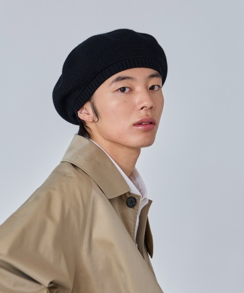 OVERRIDE(オーバーライド)の「OVERRIDE WASHABLE WOOL TAM BERET / オーバーライド(ハンチング/ベレー帽・メンズ・ブラック/ライトグレー/ライトグリーン・57~59cm)」の4枚目の写真