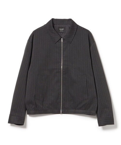 BEAMS HEART(ビームスハート)の「TRストライプ ショートブルゾン(セットアップ対応)(ブルゾン・メンズ・ブラック/チャコールグレー・SMALL/MEDIUM/LARGE)」の3枚目の写真