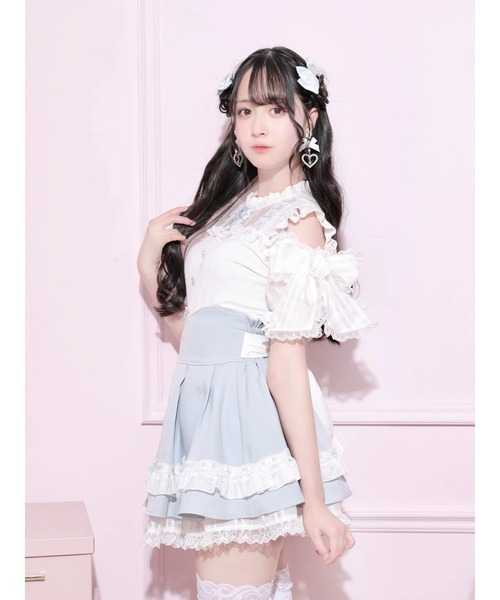 NOEMIE(ノエミー)の「シアーチェックスリーブリボンスピンドルカットソー(Tシャツ/カットソー・レディース・ブルー系その他/ブラック/ピンク系その他・M)」の8枚目の写真