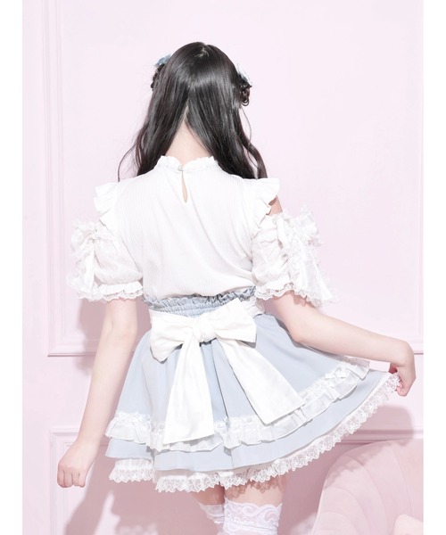 NOEMIE(ノエミー)の「シアーチェックスリーブリボンスピンドルカットソー(Tシャツ/カットソー・レディース・ブルー系その他/ブラック/ピンク系その他・M)」の9枚目の写真