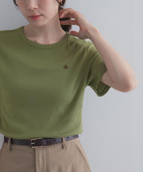 URBAN RESEARCH DOORS（アーバンリサーチドアーズ）の「『別注』PETIT BATEAU×DOORS　POINTCOCOTTE T-SHIRTS（Tシャツ/カットソー・レディース・ホワイト/オリーブ/ピンク/ネイビー・SMALL/MEDIUM）」の6枚目の写真