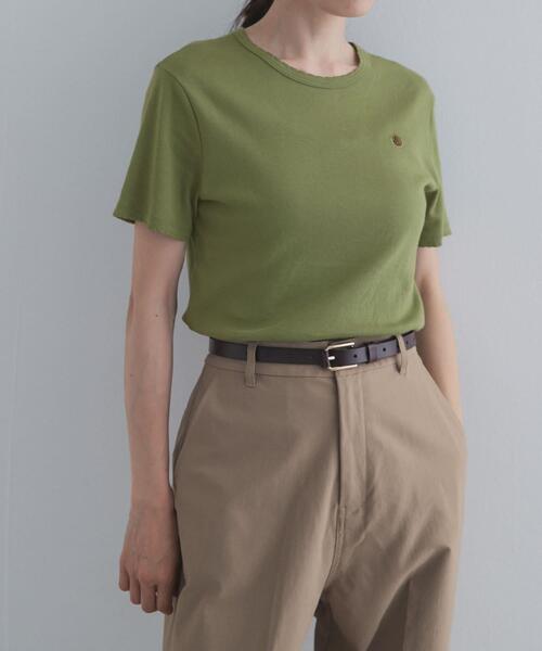 URBAN RESEARCH DOORS（アーバンリサーチドアーズ）の「『別注』PETIT BATEAU×DOORS　POINTCOCOTTE T-SHIRTS（Tシャツ/カットソー・レディース・ホワイト/オリーブ/ピンク/ネイビー・SMALL/MEDIUM）」の7枚目の写真