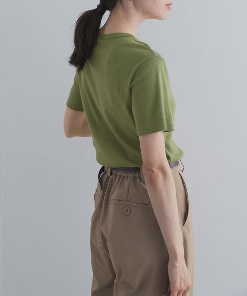 URBAN RESEARCH DOORS（アーバンリサーチドアーズ）の「『別注』PETIT BATEAU×DOORS　POINTCOCOTTE T-SHIRTS（Tシャツ/カットソー・レディース・ホワイト/オリーブ/ピンク/ネイビー・SMALL/MEDIUM）」の13枚目の写真