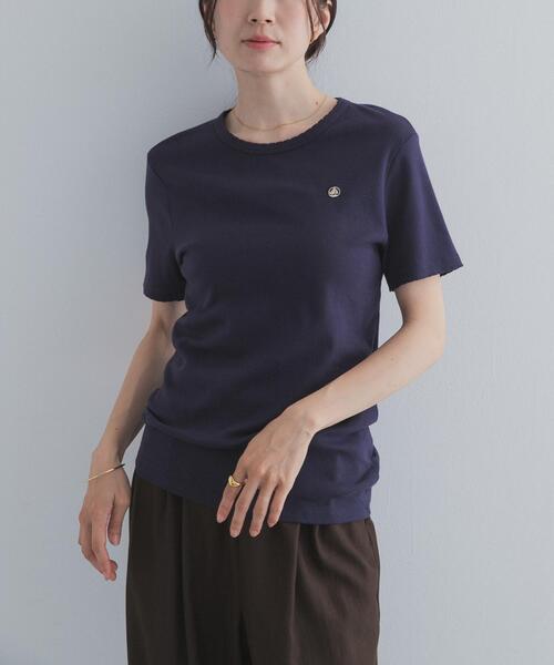 URBAN RESEARCH DOORS（アーバンリサーチドアーズ）の「『別注』PETIT BATEAU×DOORS　POINTCOCOTTE T-SHIRTS（Tシャツ/カットソー・レディース・ホワイト/オリーブ/ピンク/ネイビー・SMALL/MEDIUM）」の16枚目の写真