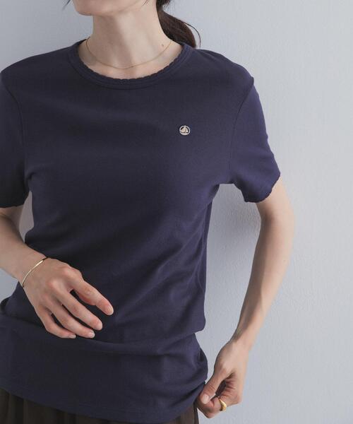 URBAN RESEARCH DOORS（アーバンリサーチドアーズ）の「『別注』PETIT BATEAU×DOORS　POINTCOCOTTE T-SHIRTS（Tシャツ/カットソー・レディース・ホワイト/オリーブ/ピンク/ネイビー・SMALL/MEDIUM）」の18枚目の写真