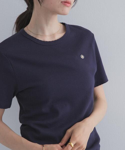 URBAN RESEARCH DOORS（アーバンリサーチドアーズ）の「『別注』PETIT BATEAU×DOORS　POINTCOCOTTE T-SHIRTS（Tシャツ/カットソー・レディース・ホワイト/オリーブ/ピンク/ネイビー・SMALL/MEDIUM）」の19枚目の写真