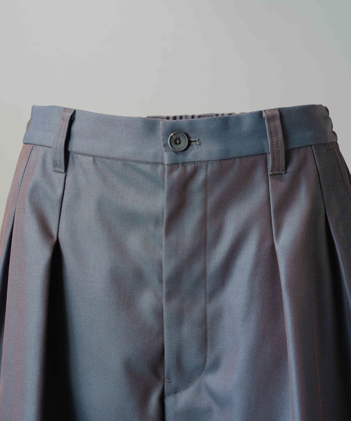 MAISON SPECIAL（メゾンスペシャル）の「《UNISEX》120/2/2 Suvin Cotton Gabardine Prime-Wide Two-Tuck Pantsパンツ/スビンコットンギャバジンプライムワイドツータックパンツ【MAISON SPECIAL/メゾンスペシャル】■セットアップ対応■（スラックス・メンズ・ブルー/チャコールグレー/ブラック/カーキ・2/1/0）」の20枚目の写真