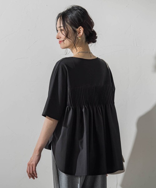 LAUTREAMONT（ロートレアモン）の「【WEB限定】≪夏の体型カバーに≫タックフレアカットソー（Tシャツ/カットソー・レディース・ブラック/ホワイト/グリーン系その他・9号）」の13枚目の写真