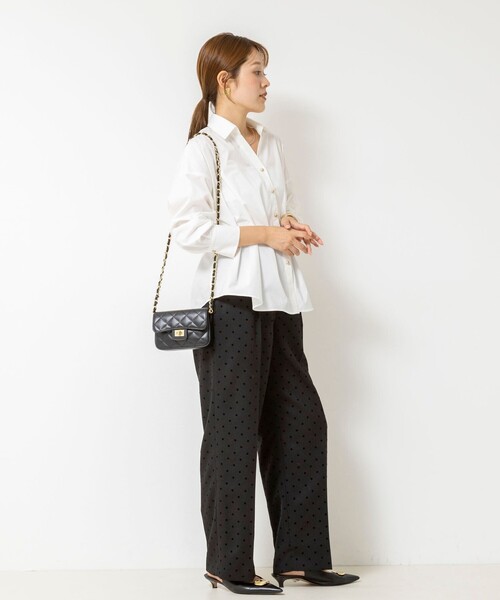 NOLLEY’S(ノーリーズ)の「【WEB&一部店舗限定カラー】【GOODS BUYER 石田別注カラー】ストレッチタフタスキッパータックシャツ(シャツ/ブラウス・レディース・ブルー系その他7/キャメル/ネイビー/ブルー系その他/オフホワイト・38/36)」の11枚目の写真
