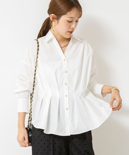 NOLLEY’S(ノーリーズ)の「【WEB&一部店舗限定カラー】【GOODS BUYER 石田別注カラー】ストレッチタフタスキッパータックシャツ(シャツ/ブラウス・レディース・ブルー系その他7/キャメル/ネイビー/ブルー系その他/オフホワイト・38/36)」の16枚目の写真