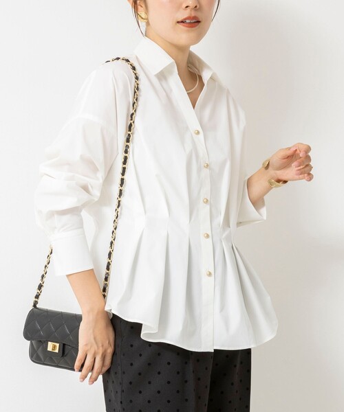 NOLLEY’S(ノーリーズ)の「【WEB&一部店舗限定カラー】【GOODS BUYER 石田別注カラー】ストレッチタフタスキッパータックシャツ(シャツ/ブラウス・レディース・ブルー系その他7/キャメル/ネイビー/ブルー系その他/オフホワイト・38/36)」の17枚目の写真