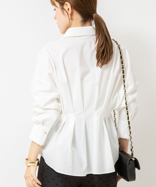 NOLLEY’S(ノーリーズ)の「【WEB&一部店舗限定カラー】【GOODS BUYER 石田別注カラー】ストレッチタフタスキッパータックシャツ(シャツ/ブラウス・レディース・ブルー系その他7/キャメル/ネイビー/ブルー系その他/オフホワイト・38/36)」の19枚目の写真