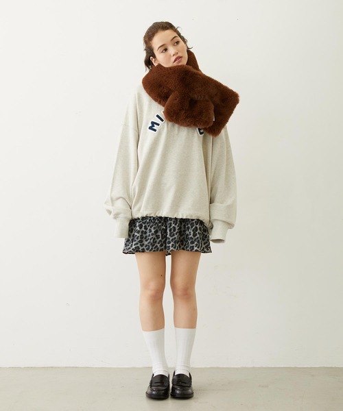 MILKFED.(ミルクフェド)の「PATCH DRAWSTRING BIG SWEAT TOP(スウェット・レディース・オートミール/ネイビー/アッシュ・ONE SIZE)」の10枚目の写真