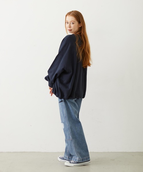 MILKFED.(ミルクフェド)の「PATCH DRAWSTRING BIG SWEAT TOP(スウェット・レディース・オートミール/ネイビー/アッシュ・ONE SIZE)」の17枚目の写真