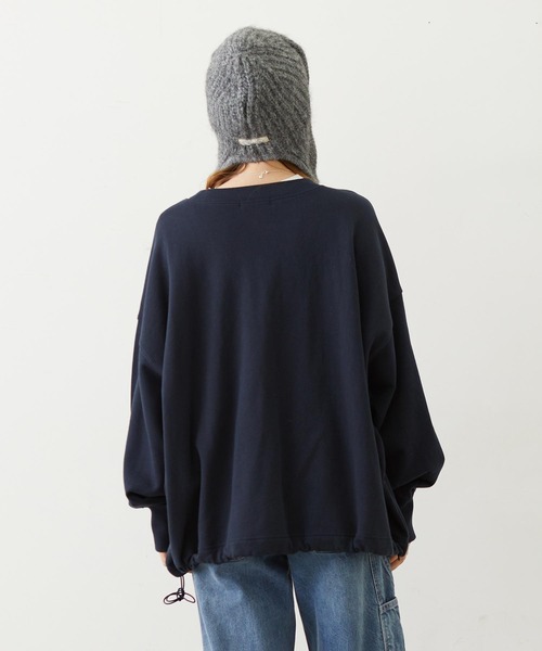 MILKFED.(ミルクフェド)の「PATCH DRAWSTRING BIG SWEAT TOP(スウェット・レディース・オートミール/ネイビー/アッシュ・ONE SIZE)」の12枚目の写真