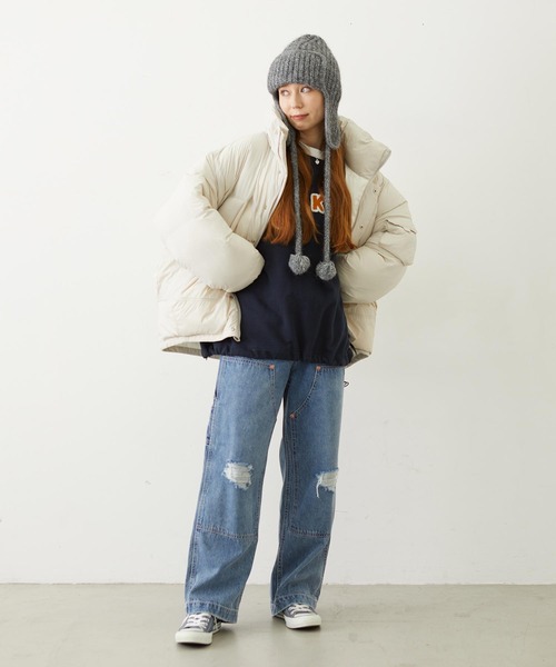 MILKFED.(ミルクフェド)の「PATCH DRAWSTRING BIG SWEAT TOP(スウェット・レディース・オートミール/ネイビー/アッシュ・ONE SIZE)」の21枚目の写真